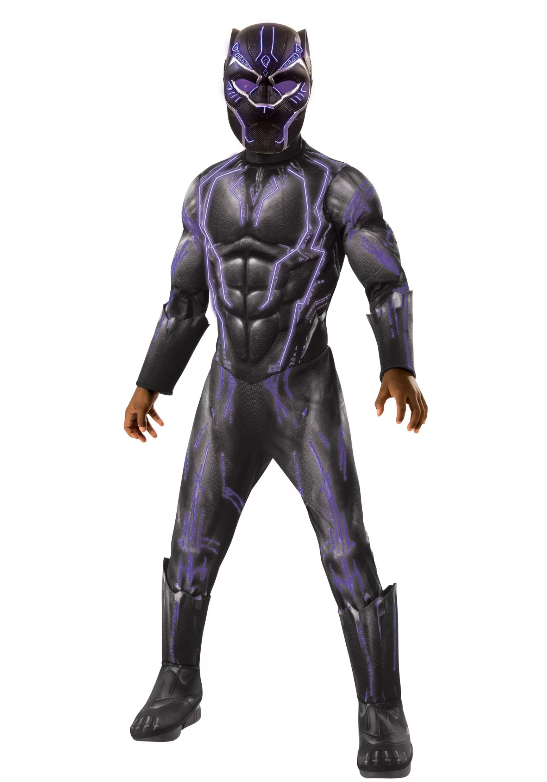 Best Rubies Costume Light Up Black Panther Costume For Kids Superhero Costumes
