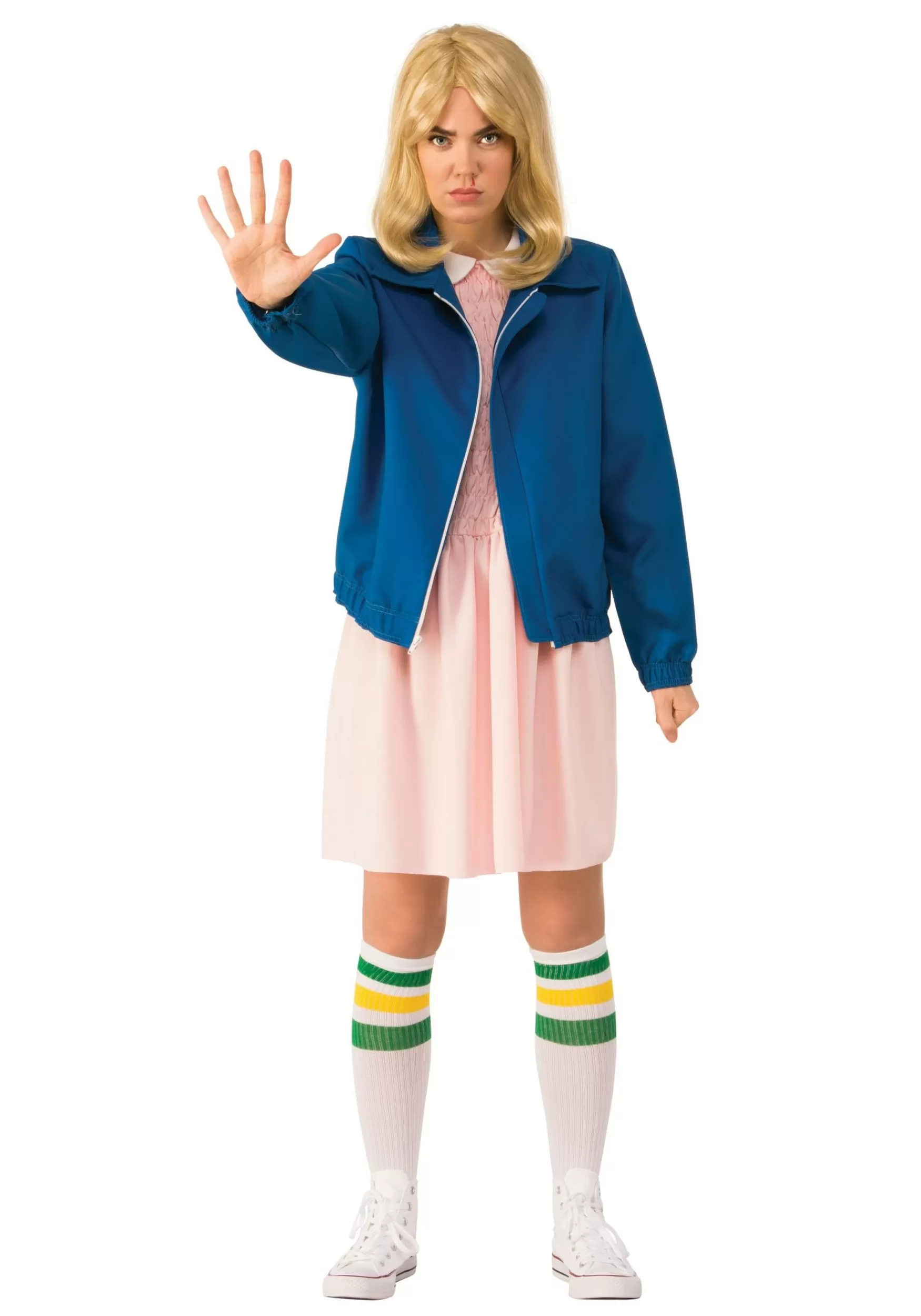 Hot Rubies Costume Stranger Things Eleven W/ Blue Jacket Adult Costume Tv / Movie Costumes
