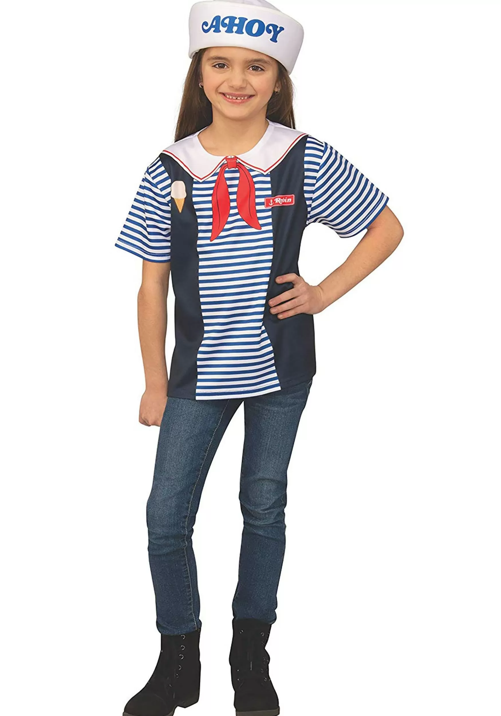 Shop Rubies Costume Stranger Things Robin's Scoops Ahoy Uniform Kids Costume Tv / Movie Costumes